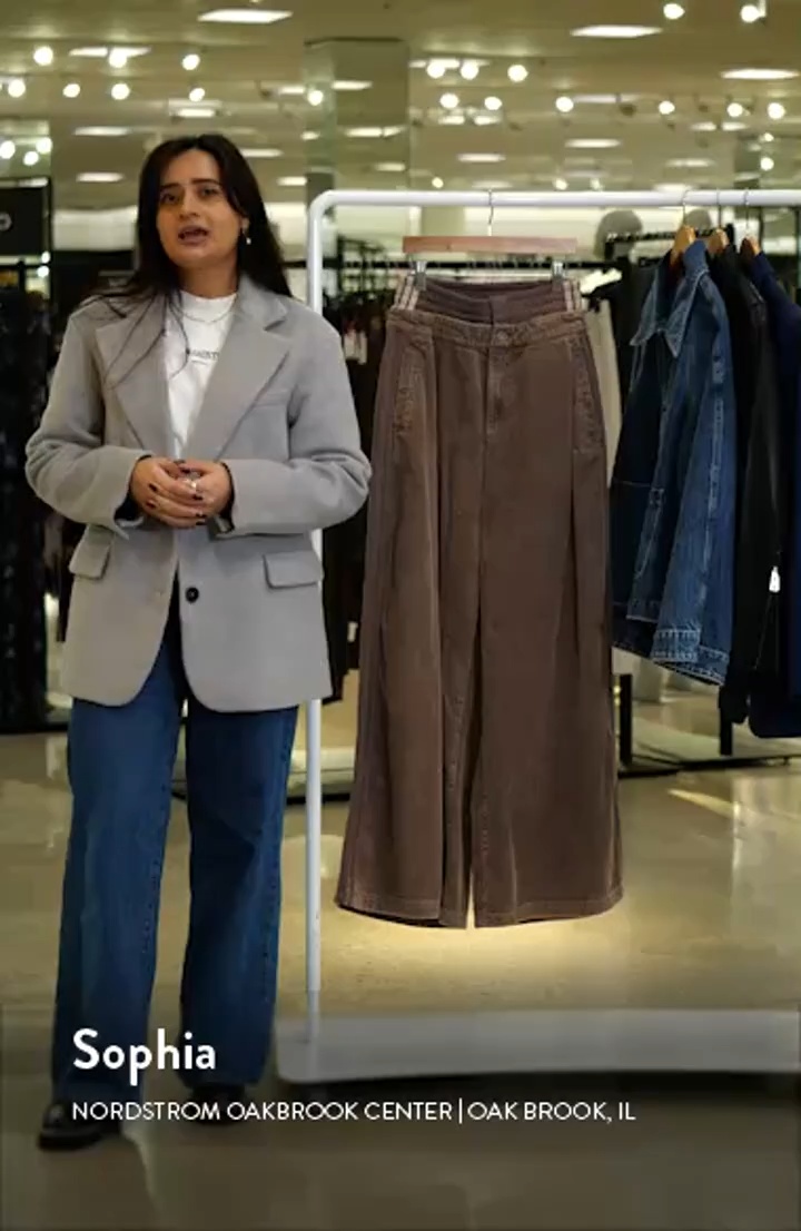 adidas Originals Side Stripe Corduroy Wide Leg Pants (Women
