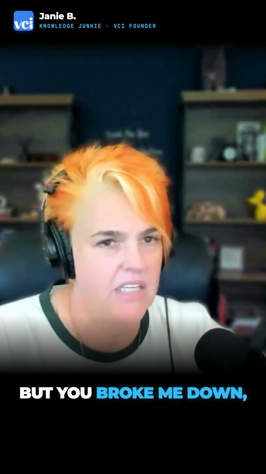 Janie B. speaking to camera
