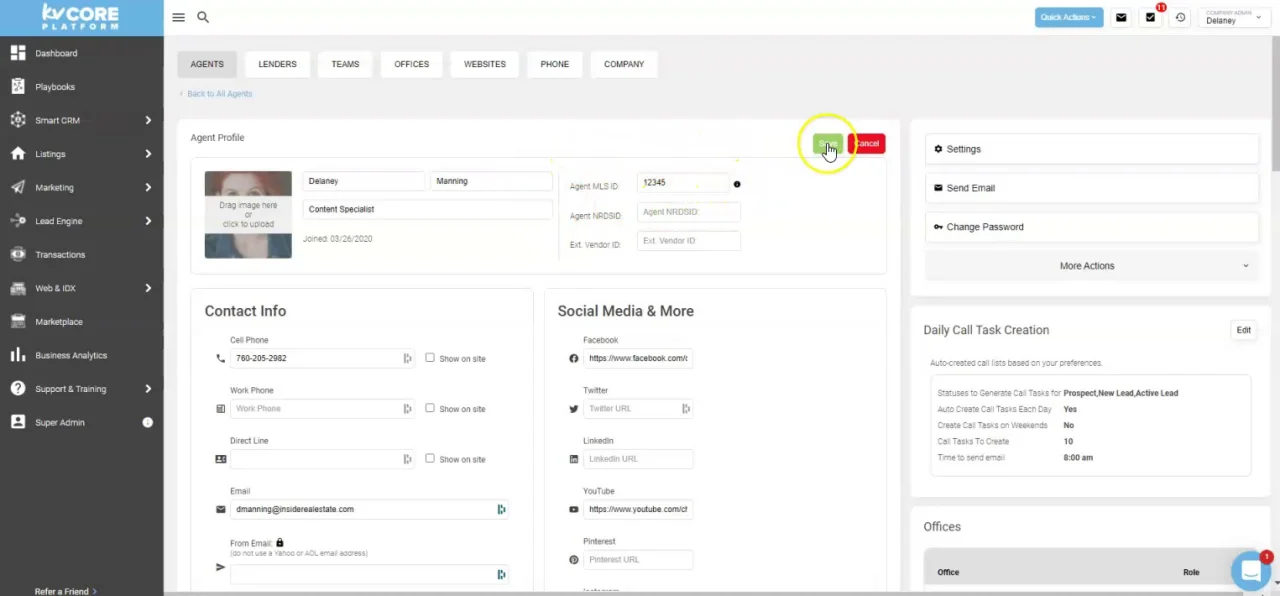 kvCORE] Agent Profile Overview | Inside Real Estate Help Desk