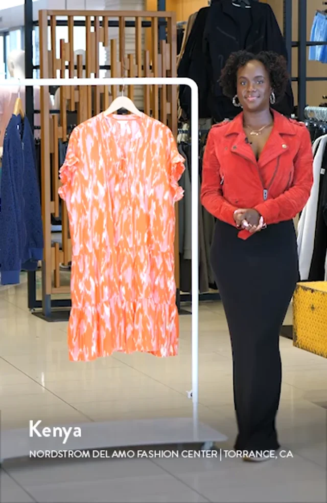 Nordstrom Tiered Shift Dress NWT Womens Size Cece Navy Blue Kate