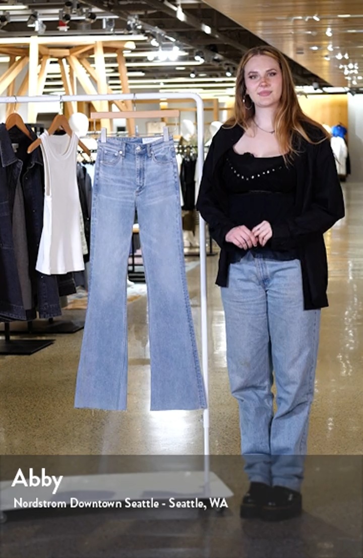 rag & bone Casey Raw Hem High Waist Flare Jeans | Nordstrom