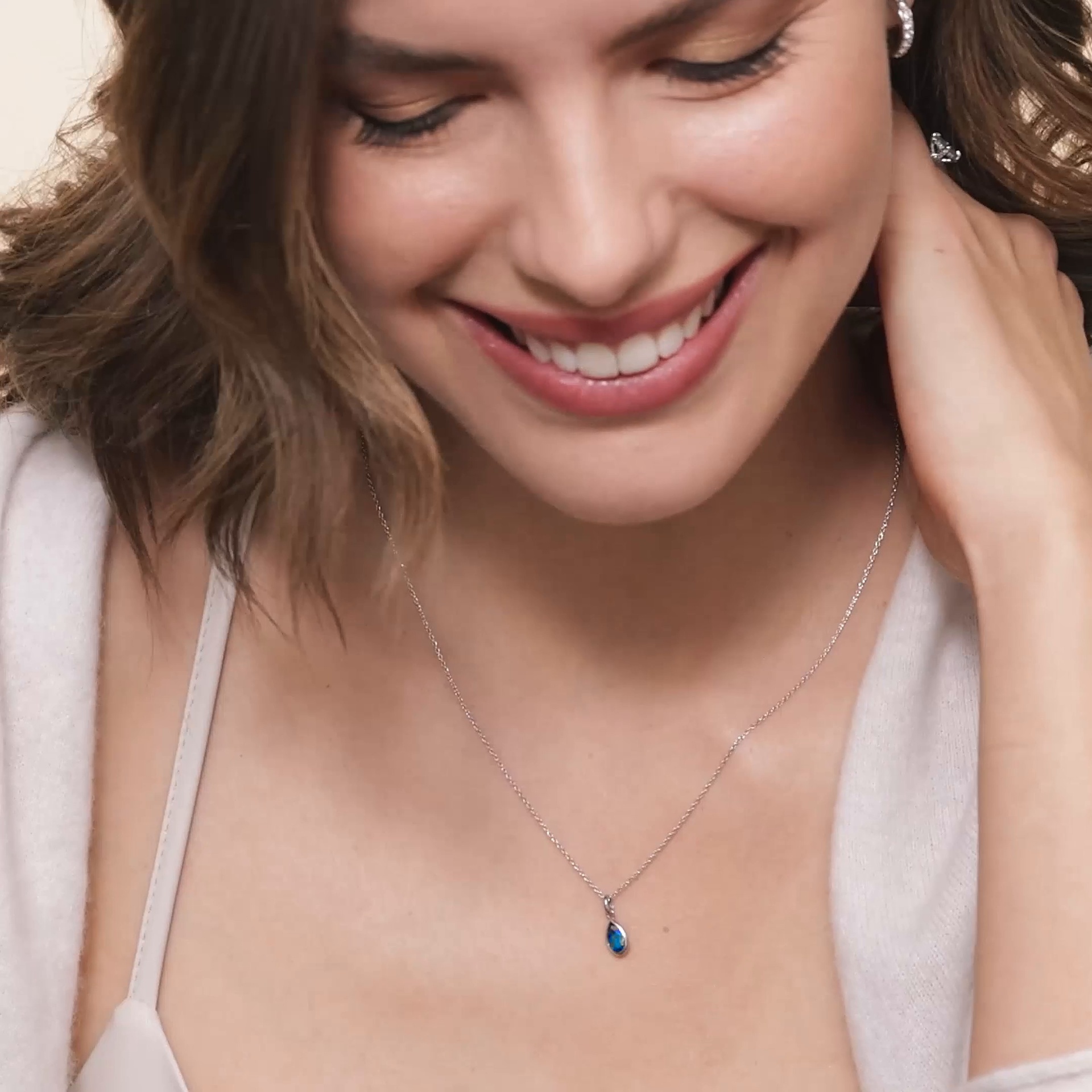 Silver Teardrop London Blue Topaz Pendant