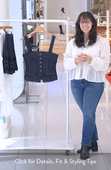 Cinq à Sept Myra Lace Denim Corset Top (Women) | Nordstrom
