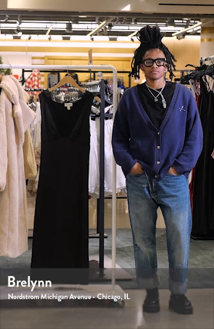 Open Edit Lace Trim Satin Slipdress | Nordstrom