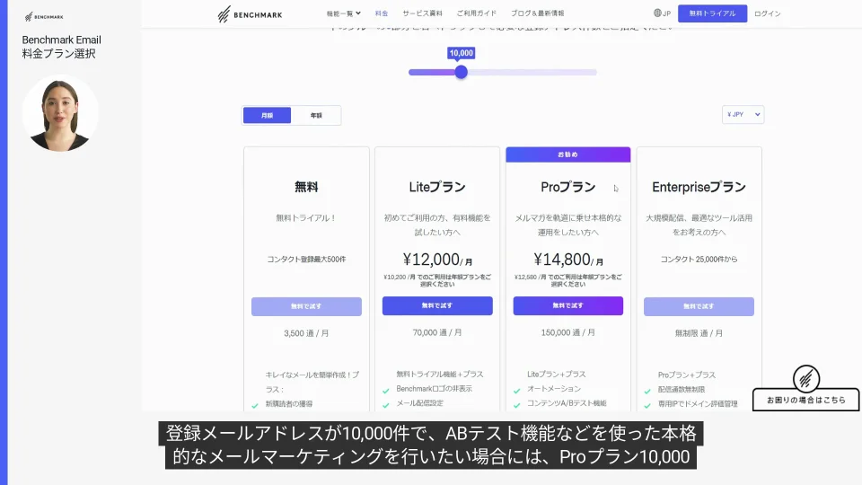 Benchmark Emailへの支払い方法について