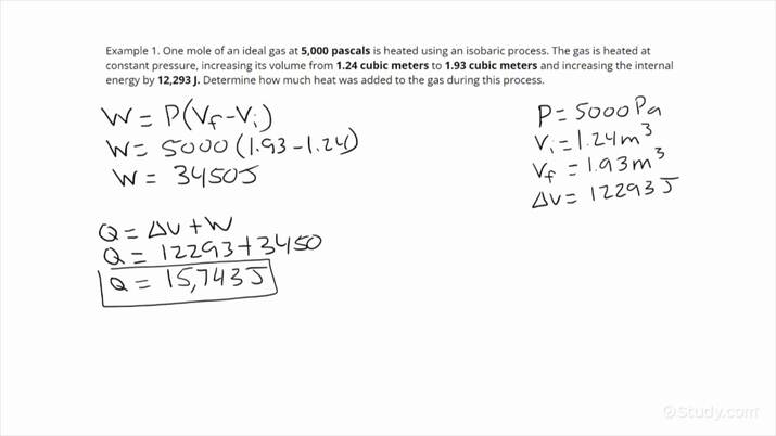 How To Use The 1st Law Of Thermodynamics To Find Heat Transferred In An Isobaric Process 0277