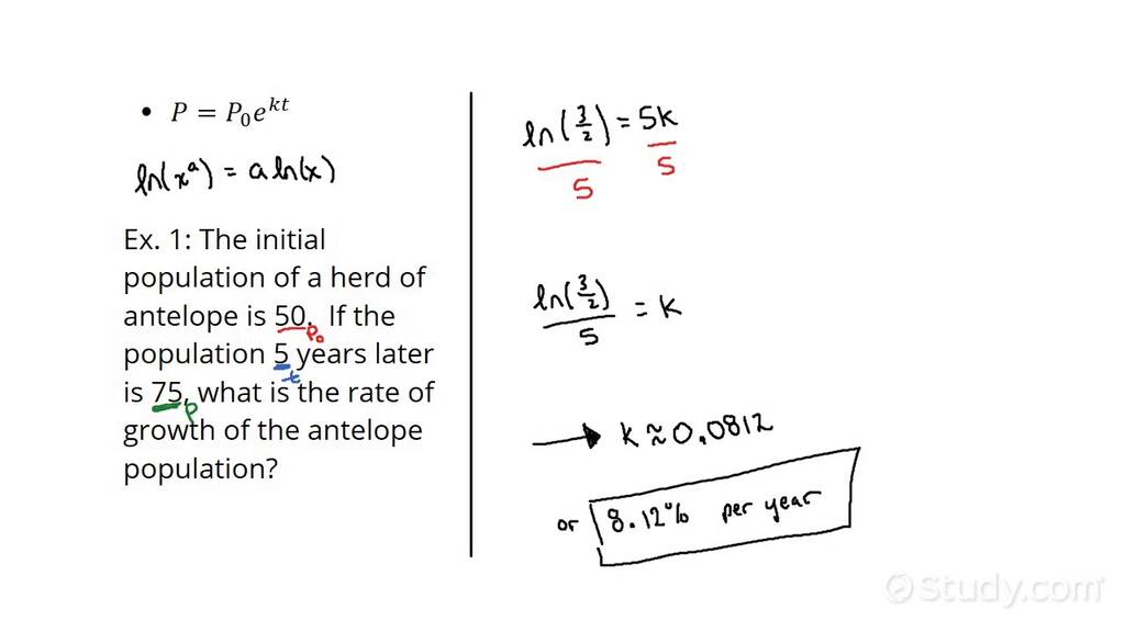 Finding the Rate or Time in a Word Problem on Continuous Exponential ...