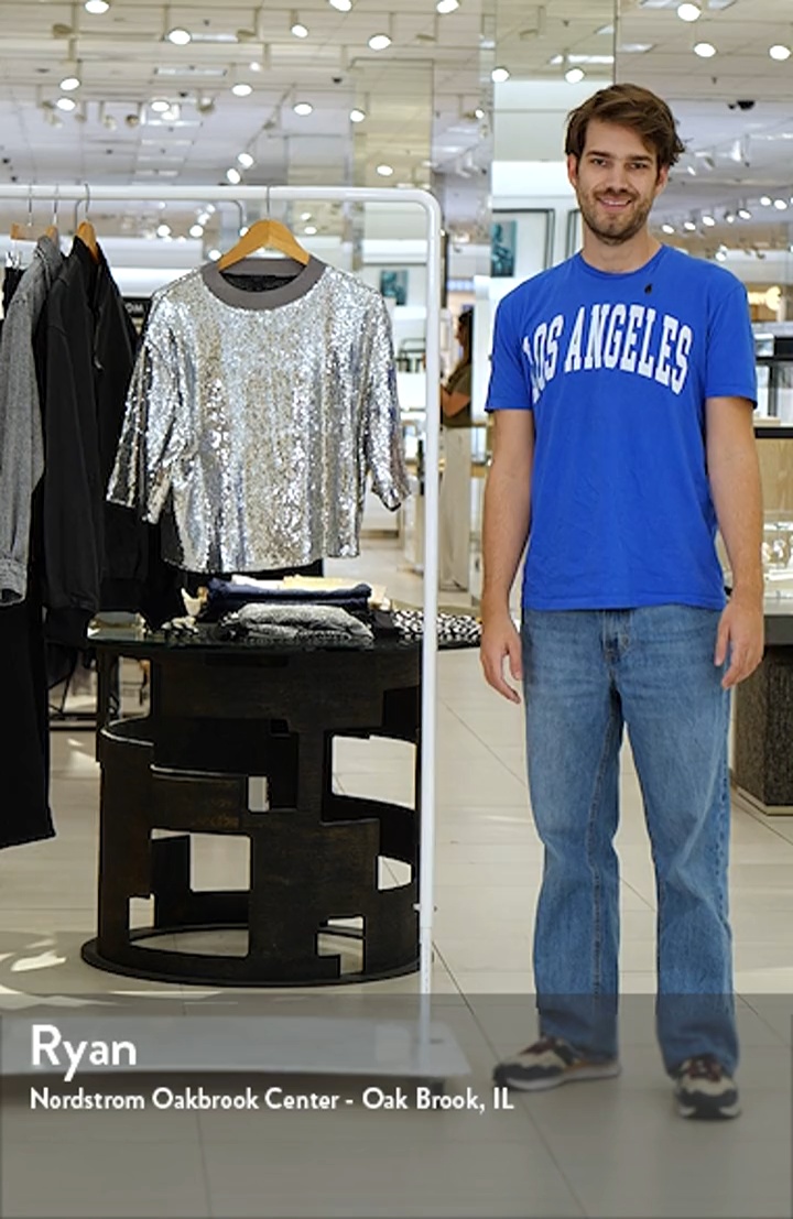 【LOULOUSEOUL】Logo Sparkle T-Shirt (Navy) SJST25-106 Aged Cotton Inlay Loopwheel T-Shirt 