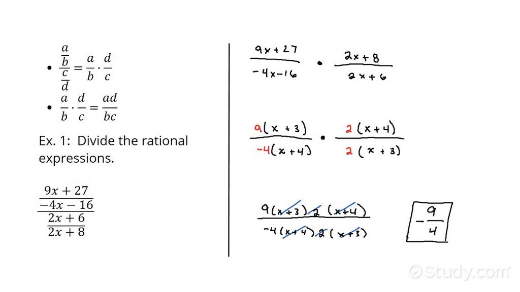 How to Divide Rational Expressions Involving Linear Expressions ...