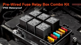 ACCEPSPWR0314 - Universal IP65 Waterproof Pre-Wired Fuse Relay Box Panel Combo Kit w/ Fuses and Relays