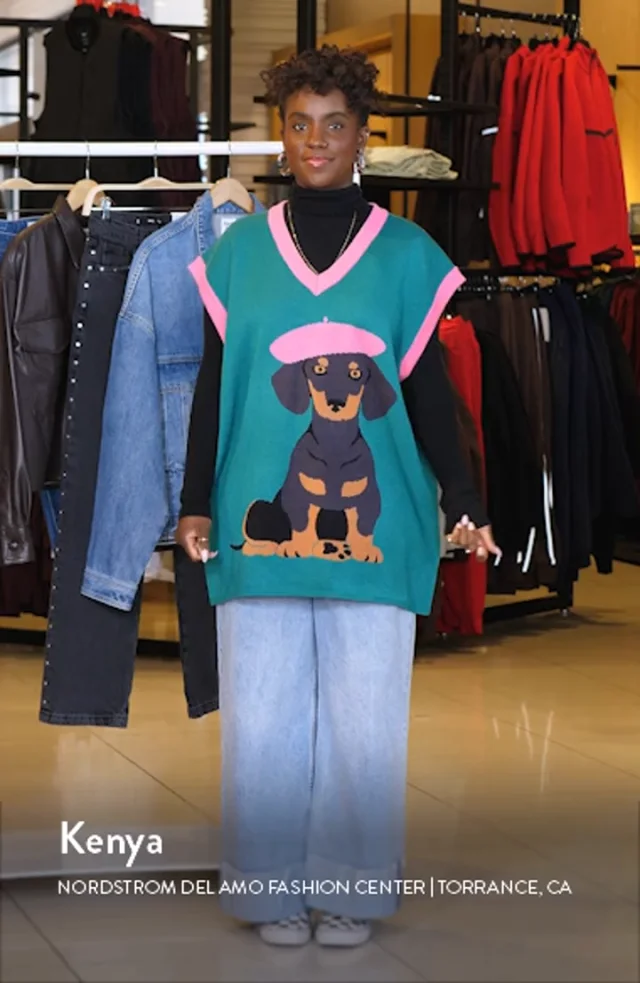 Dressed in Lala Dog Graphic Oversize Sweater Vest | Nordstrom Dressed in Lala Dog Graphic Oversize Sweater Vest | Nordstrom