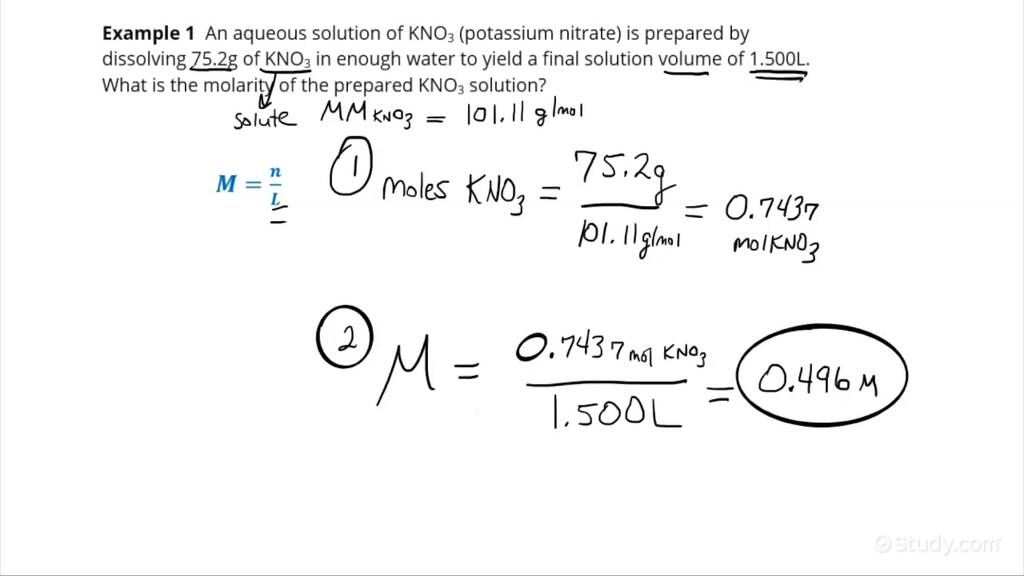 How to Find Molarity from Solute Mass | Chemistry | Study.com