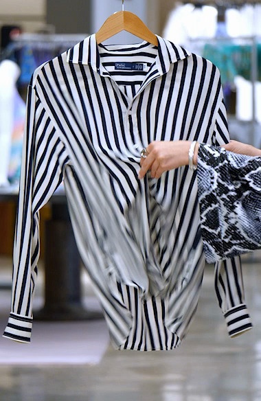 Polo Ralph Lauren Women's Striped Silk Shirt