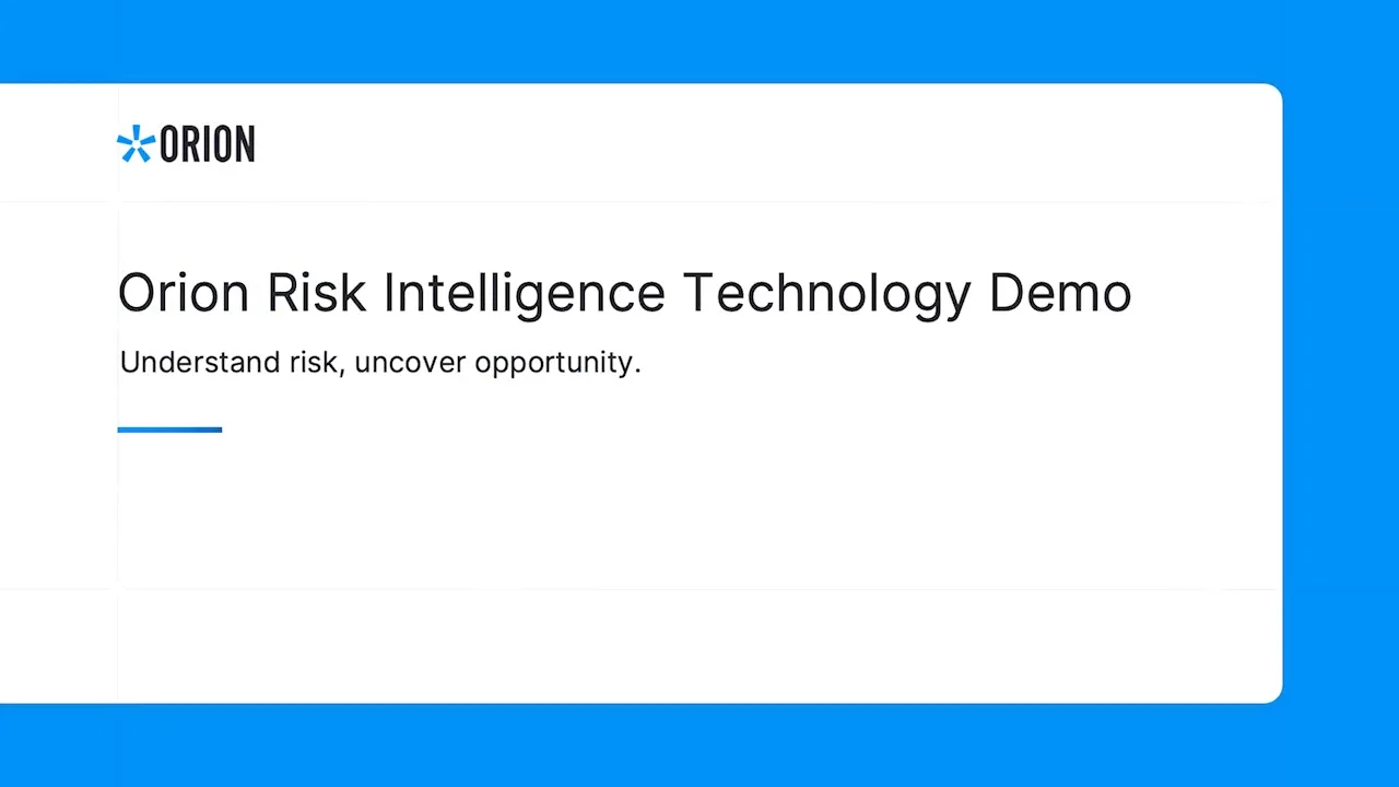 Orion Risk Intelligence Demo