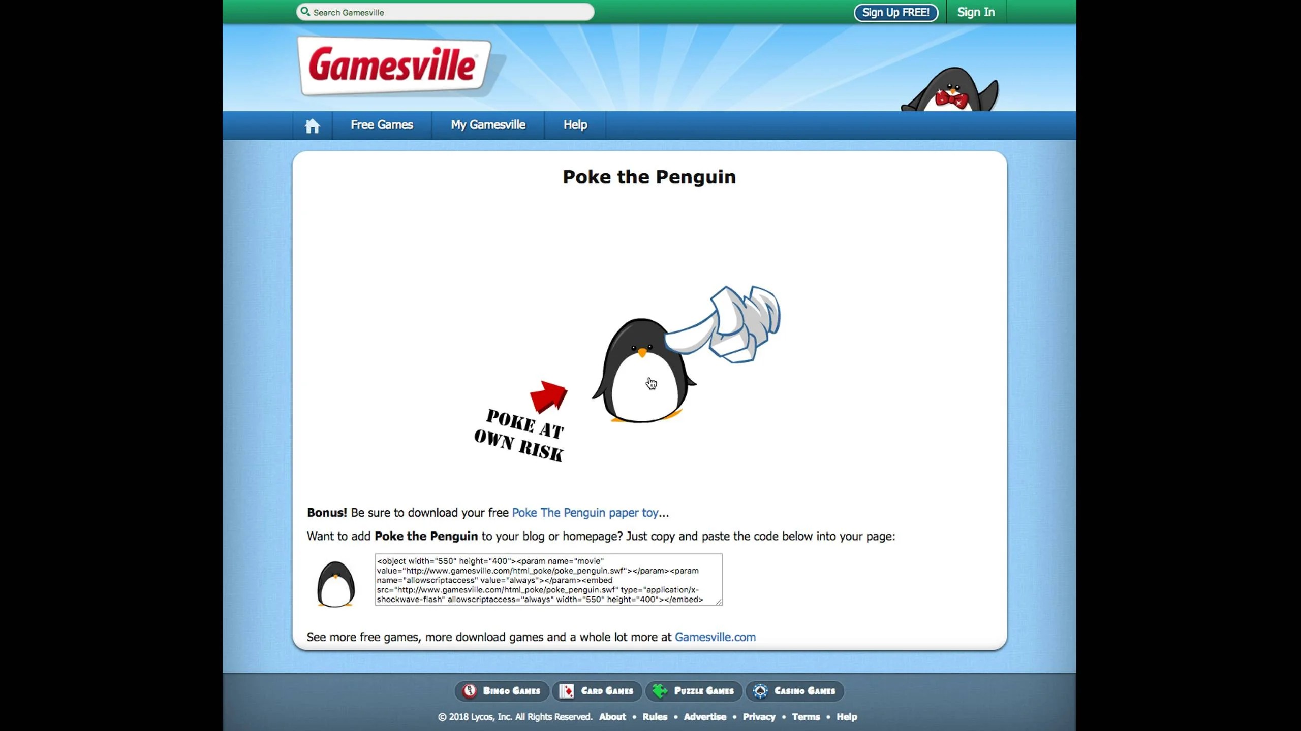 POKE THE PENGUIN free online game on