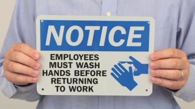 Wash Your Hands Before Returning Work Sign