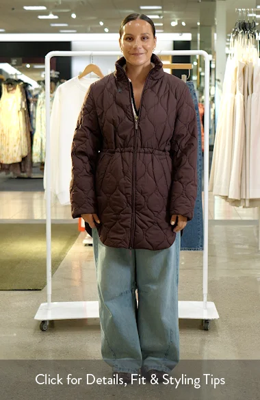 Zella Skyline Longline Quilted Jacket | Nordstrom