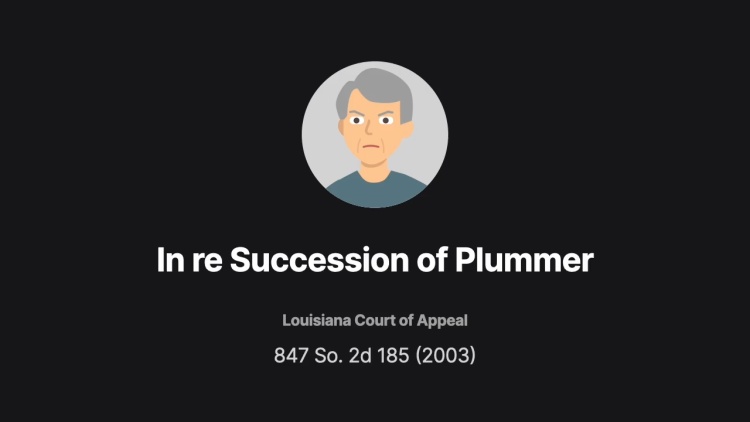 In re Succession of Plummer