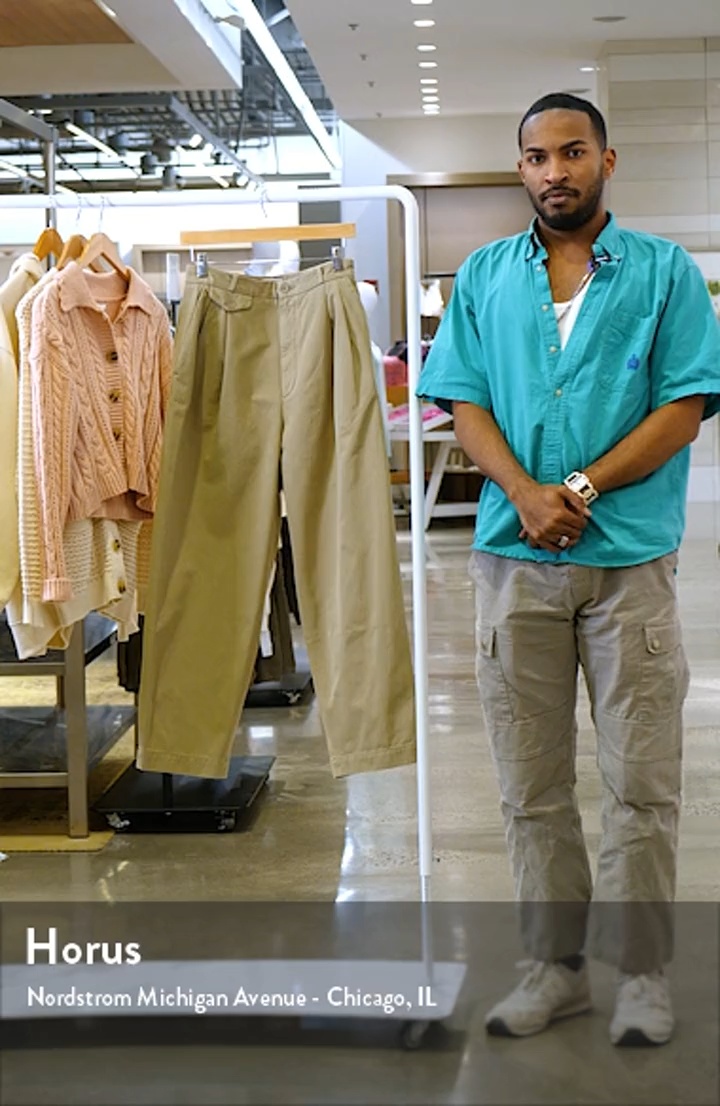 【Agolde】 Beckerワイドレッグコットンツイル chinos Becker wide-leg cotton twill chinos in green - Agolde
