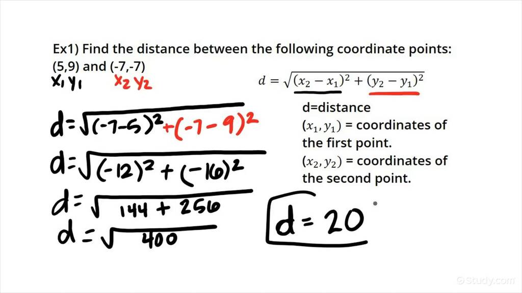 How to Use the Distance Formula Given 2 Coordinate Points | Geometry ...