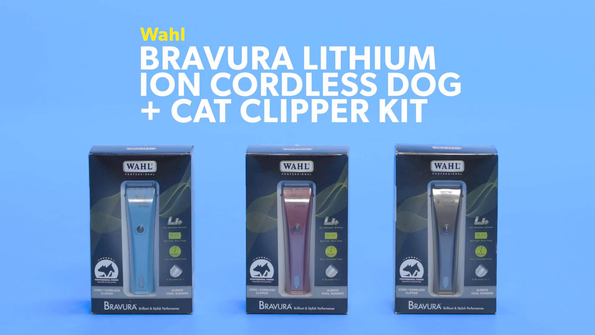 Wahl bravura lithium ion cordless dog & on sale cat clipper kit