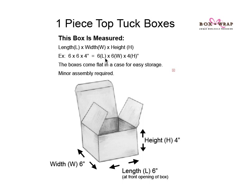One Piece Tuck Top Assembly 10 Kraft Gift Box 6x6x4 in Christmas Gift Boxes