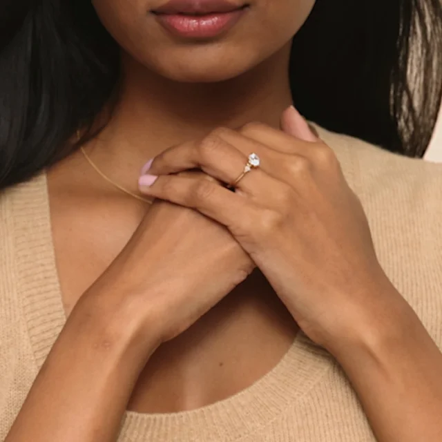 Cometa Three Stone Diamond Ring in Platinum