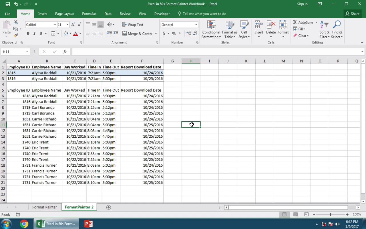 Как сделать формат по образцу в excel