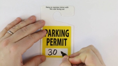 ToughTag™ Standard Rearview Mirror Hang Tag, Yellow