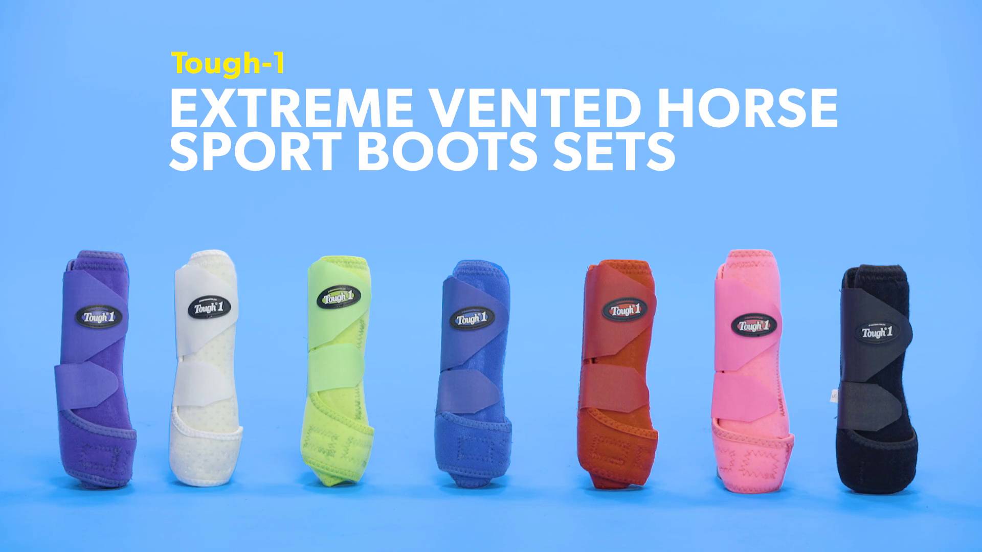 TOUGH-1 Extreme Vented Horse Sport Boots Set, Neon Green, Large