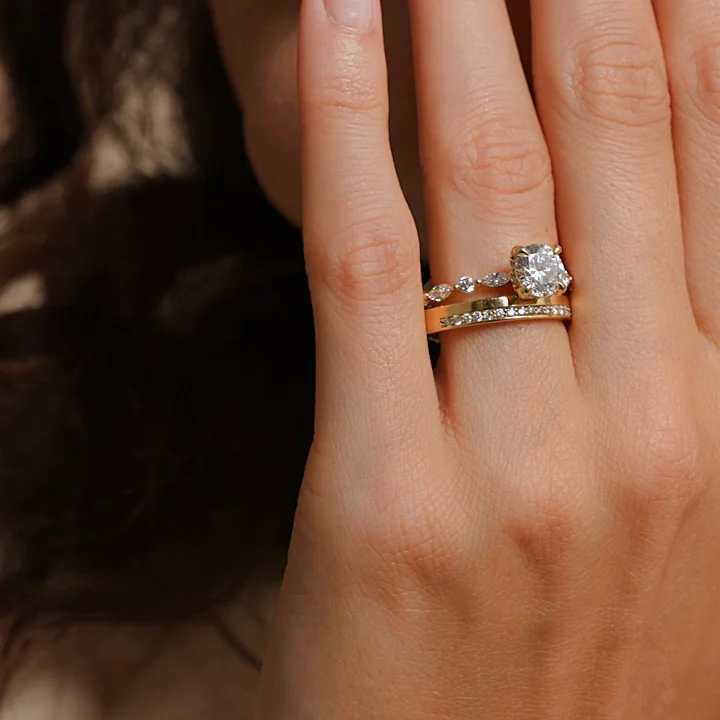 18K Yellow Gold Versailles Hidden Halo Diamond Ring