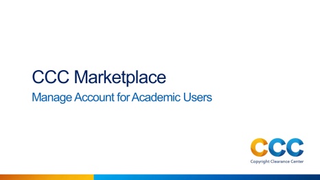 Academic – Manage Account