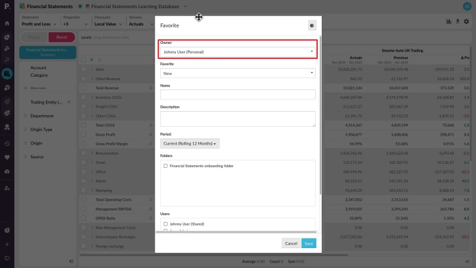 Save and share favorites