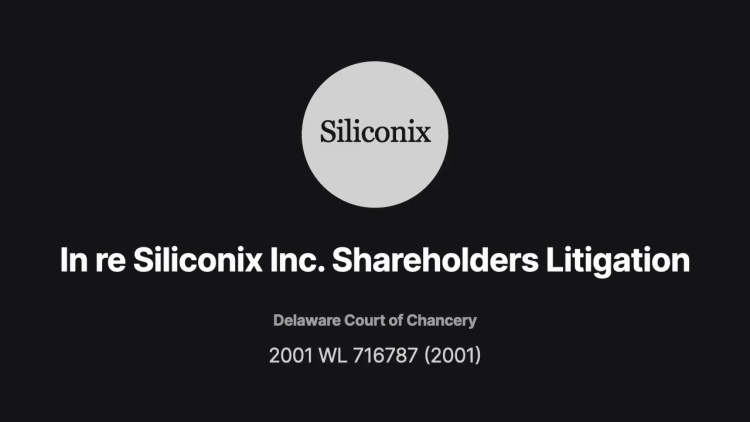 In re Siliconix Inc. Shareholders Litigation