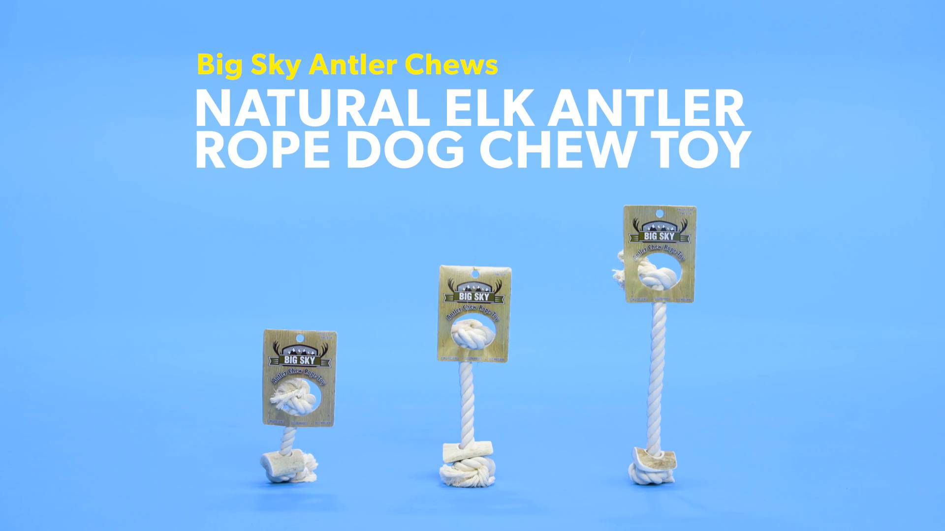 BIG SKY ANTLER CHEWS Natural Elk Antler Rope Dog Chew Toy Large