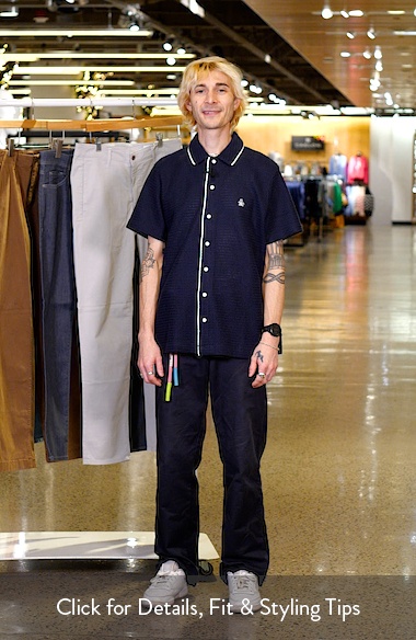 Original Penguin Short Sleeve Textured Knit Snap-Up Shirt Nordstrom