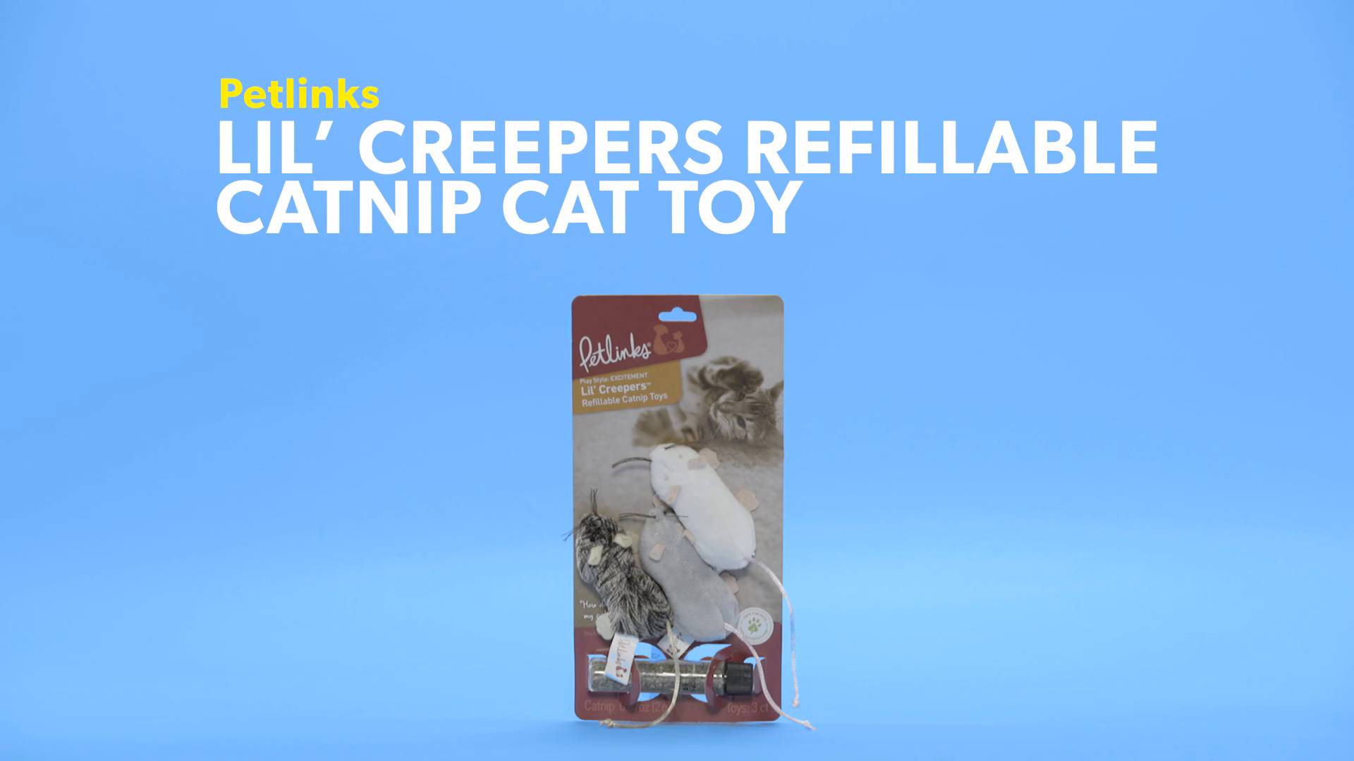 PETLINKS Lil Creepers Refillable Cat Toy with Catnip Chewy