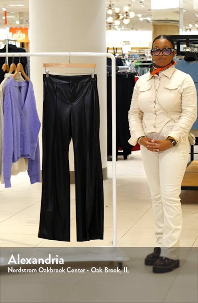 Alice + Olivia Dylan High Waist Faux Leather Wide Leg Pants