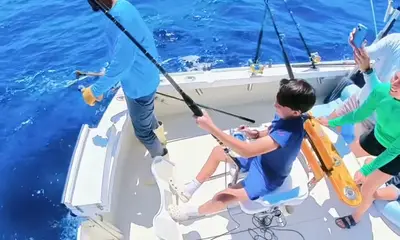 Wahoo action on the Sea Wolfe, via our n