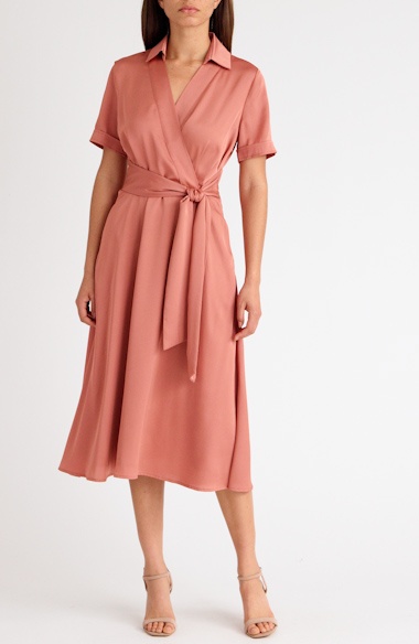 turtle neck midi dress Fifteen Twenty Tasha Turtleneck Midi Dress Brick / M