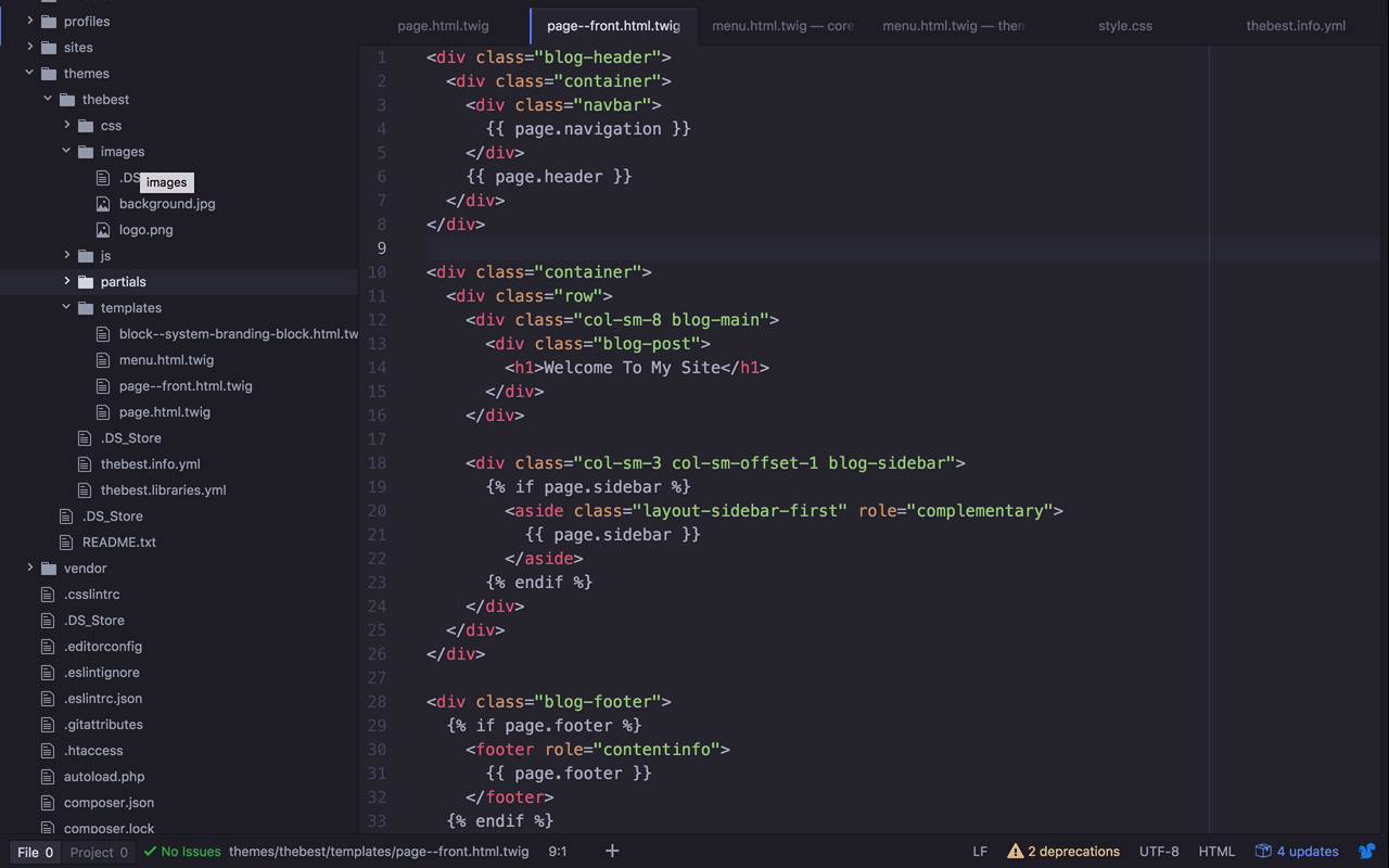 How to Build a Custom Theme for Drupal 8 - Using Partials