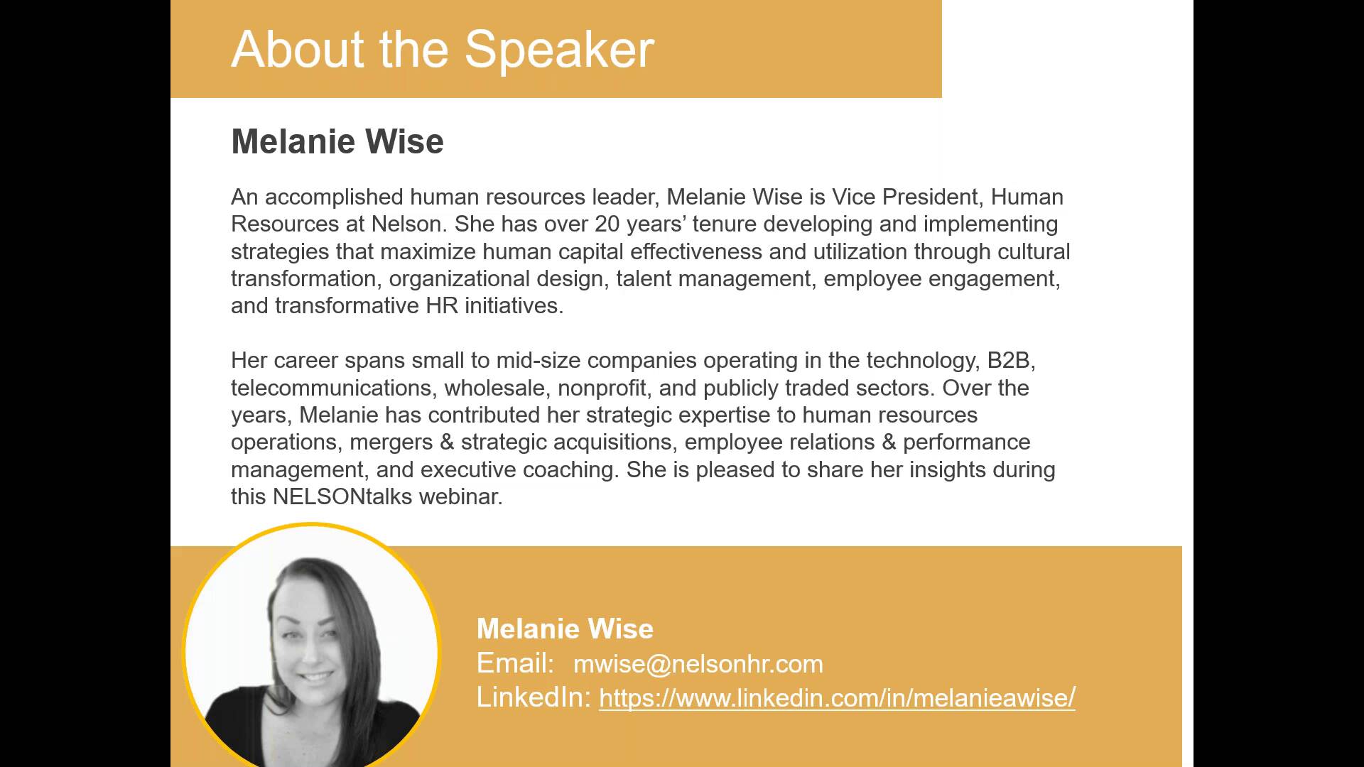 how to use KPIs to position your HR team as a strategic asset to the organization - Webinar by Melanie Wise