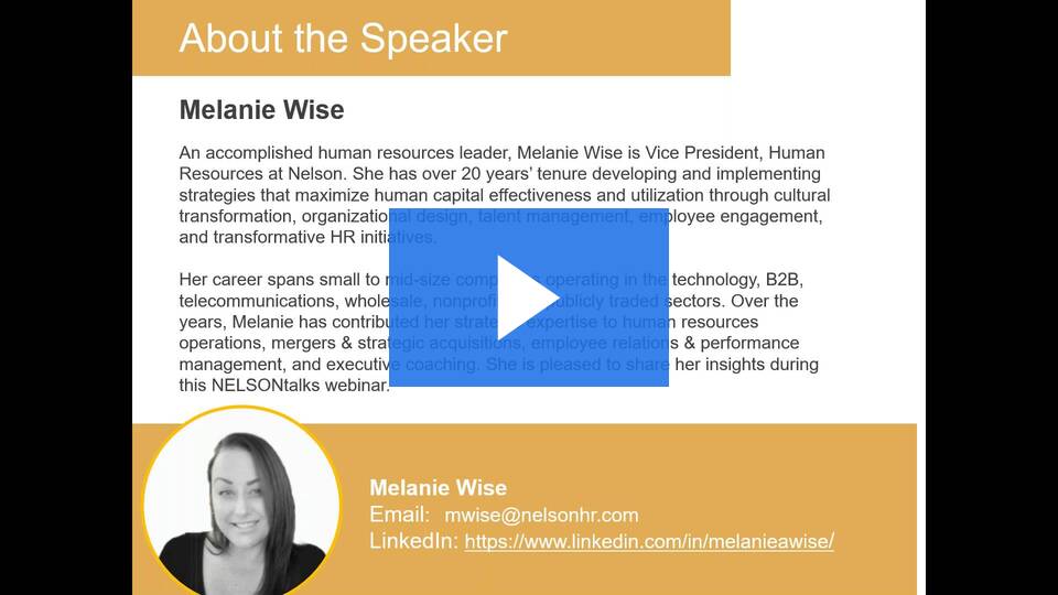 how to use KPIs to position your HR team as a strategic asset to the organization - Webinar by Melanie Wise
