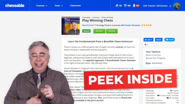 Play Winning Chess - Yasser Seirawan and his four principles - Summary