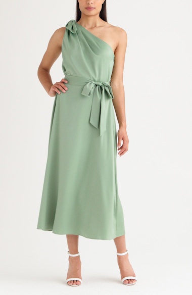 Anne Klein One-Shoulder Tie Dress | Nordstrom