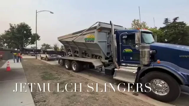 Blower Truck Service for Blown-in Mulch from Ground Solutions