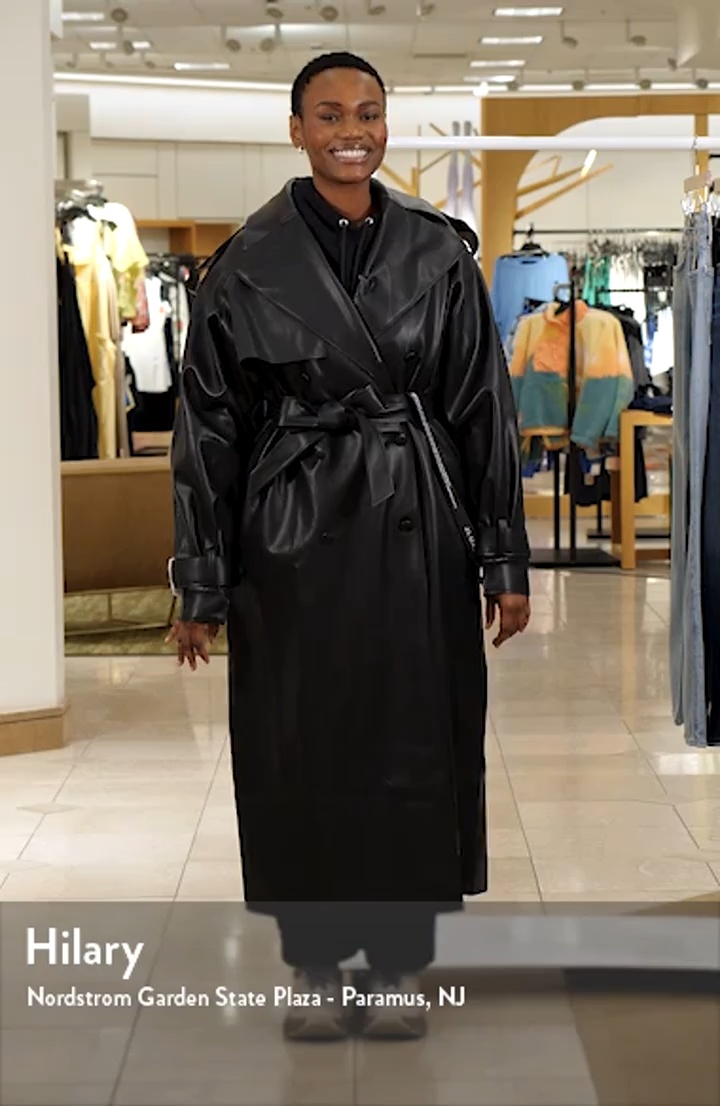 JLUXLABEL Icon Double Breasted Faux Leather Trench Coat | Nordstrom