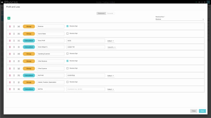 Phocas Financial Statements: Add a custom calculation to your Income Statement