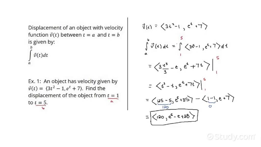 Calculating Displacement of an Object Given Velocity | Calculus | Study.com