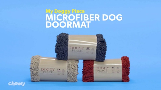 My Doggy Place - Ultra Absorbent Microfiber Dog Door Mat, Durable, Quick Drying, Washable, Prevent Mud Dirt, Keep Your House Clean (Charcoal w/ Paw